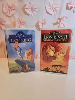 Walt Disney The Lion King + II Simba's Pride Clamshell VHS Movie Lot